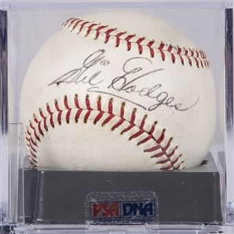 Gil Hodges Single Signed OAL Cronin Baseball (PSA/DNA NR MINT 7)